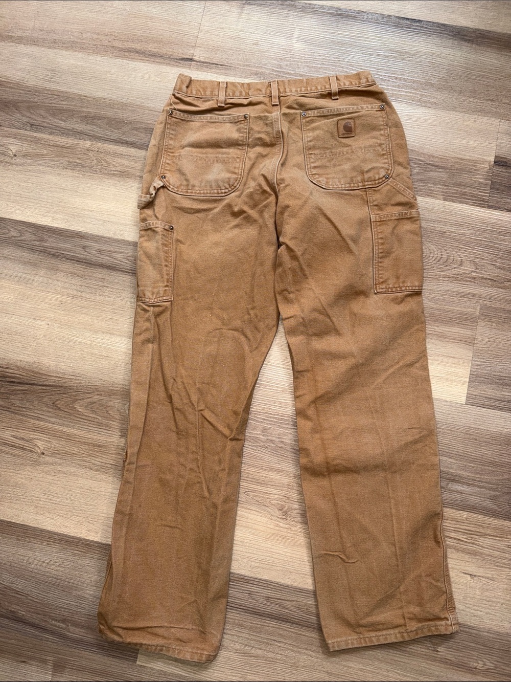 Carhartt Vintage 1990s Double Knee Brown Canvas Work Pants Loose Fit 34X32 - Picture 7 of 10